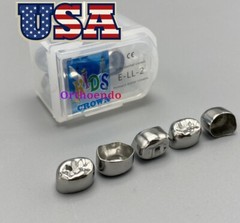 5x Dental Kids Primary Molar Crowns Stainless Steel Pediatric crown 48 Sizes USA