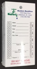 Backflow Inspection Tags – Custom Print – Waterproof – UV Resistant (Pkg of 100)