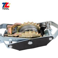 2 Ton Power Puller 4000LBS Hand Winch Steel Cable Come Along Tighter W/ 2 Hooks