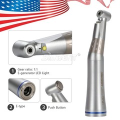 SANDENT Dental Internal Spray 1:1 LED E-generator Contra Angle Handpiece Push po