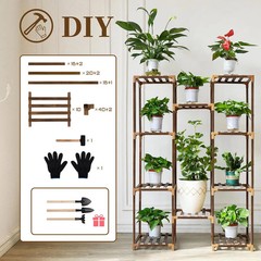 Plant Stand Indoor Outdoor, Tall Plant Shelf for Multiple Plants, 10 tiers 11Pot