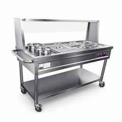 Commercial Food Warmer, 1800W Professiona Electric Steam Table 5 Trays + 2 Pots