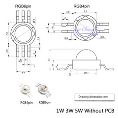 3W watts High Power SMD LED COB Chip Lights Beads White Red Blue Green With PCB