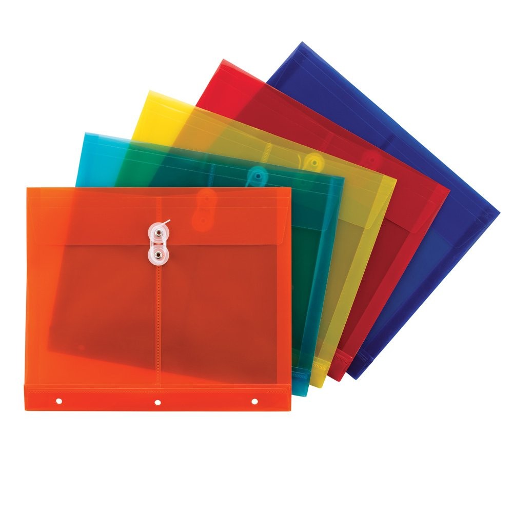 Poly Project Envelope, 1-1/4″ Expansion, String-Tie Closure, Side Load, Lette…