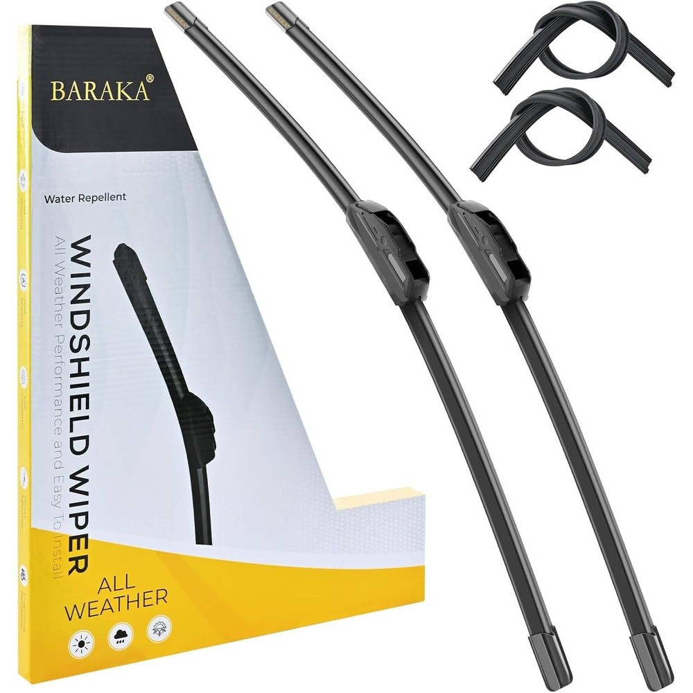 Baraka Windshield Wiper Blades All Weather Water Repellent Set of 2 Slim Lock 22