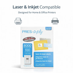 1/2″ x 1-3/4″ White Address Labels 80/Sheet Laser & Inkjet Compatible