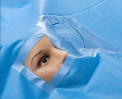 Eye Drape Water Repellent Surgical Drape, with a drain pouch