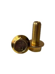 100 pcs M10-1.5×25 Hex Flange Frame Bolt Class 10.9 DIN 6921 Zinc Yellow