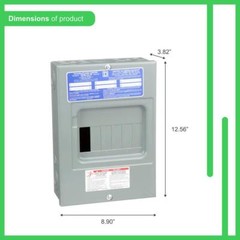 100 Amp Indoor Main Lug Load Center 6 Space 12 Circuit Electrical Sub-Panel Box