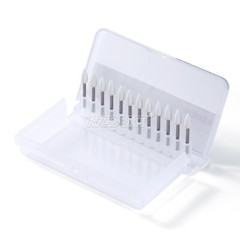 12pcs Dental Flame White Stone Polishing FG Burs Fl2 Abrasion Point Bur AZDENT