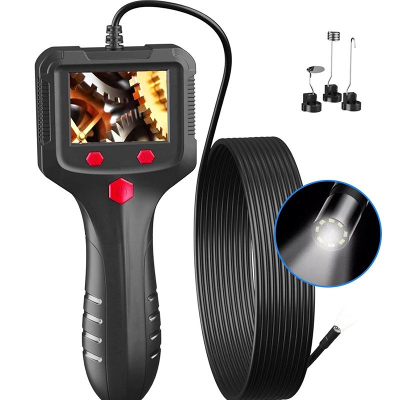 Industrial Endoscope Camera 2.4″ IPS HD 1080P 8mm Lens Pipe Sewer Inspection