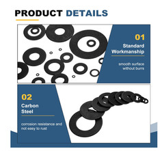 Black Carbon steel 8.8 grade Flat Washers M2 M2.5 M3 M4 M5 M6 M8 M10 M12 M14-M30