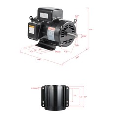 5HP Air Compressor Electric Motor 230V 25A 3450RPM 56Hz Frame CW/CCW Rotation