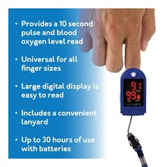 Roscoe Medical Finger Pulse Oximeter Oxygen 1 Count (Pack of 1), Blue
