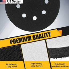 Giwiemi 4 Pack Orbital Sander Foam 5 inches x 5 x 0.5 inches, Black