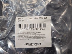 (QTY 200) Jones Stephens T78150 1.5″ x 1.5″ Brass Slip-Joint Nut Polished Chrome