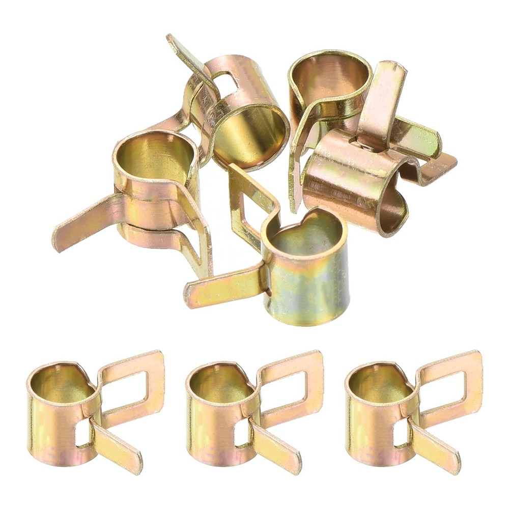 MECCANIXITY ID 6mm 1/4inch Fuel Line Hose Clips, Pipe 1/4inch, Gold