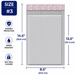 Poly Bubble Mailers Cushion Shipping Envelopes Self Adhesive Mailers Bags Gray