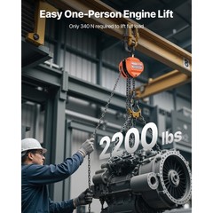 Uimoso Manual Chain Hoist 2200 lbs Capacity with 10 ft G80 Load Chain