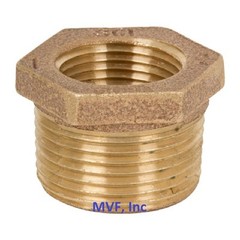 1″ x 1/4″ Lead-Free Brass Hex Reducer Bushing 125# Threaded NPT <BR12060241