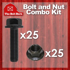 (25) M10-1.5×25 Class 10.9 DIN Hex Flange Bolts & (25) M10-1.5 Flange Lock Nuts