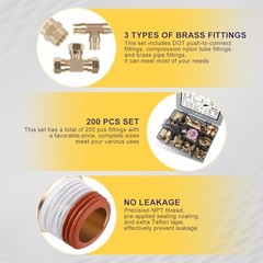 Air Brake Line Brass Fittings Kit