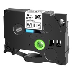 6mm 1/4″ Black on White Label Machine Tape For Brother Laminated TZ-211 TZe-211