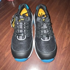 Women’s Sz 7W CAT Streamline Safety Shoe Composite Toe Black/Blue Tennis Shoes