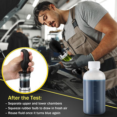 Head Gasket Tester Combustion Leak Test Kit Gas Diesel Dual-Chamber w/ Adapter