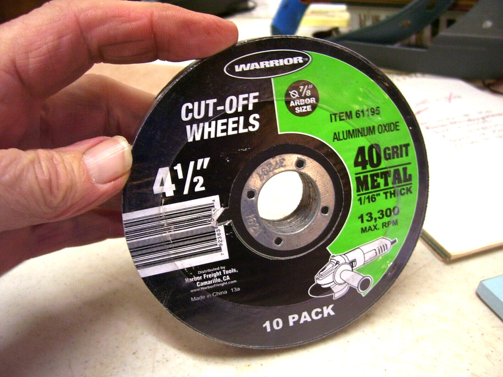 WARRIOR 4-1/2 in. x 1/16 in. x 7/8 in. Type 01/41 Metal Cut-off Wheel, 10 Pack