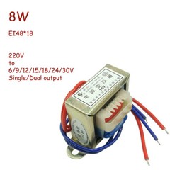 8W EI48 Power AC Monophase Transformer 220V to 6/9/12/15/18/24/30V Single/Dual
