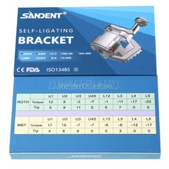 SANDENT Dental Metal Self-Ligating Brackets Braces Mini Roth.022 Hooks 345