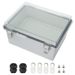 Waterproof IP67 Junction Box – Dustproof ABS Enclosure with Hinged Shell, 13.8×9