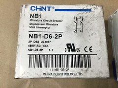 CHNT NB1-D6-2P Miniature Circuit Breaker NB1-63 D6 6A 2 Pole #19H91