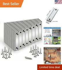 80lbs Pulling Force Neodymium Rectangular Pot Magnets 60 Packs, 2.36″x0.53″x0…
