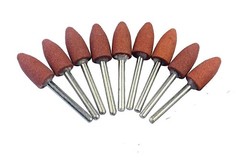 18Pcs Bullet Shape Abrasive Mounted Stone Grinding Tool 10 millimeters, Red