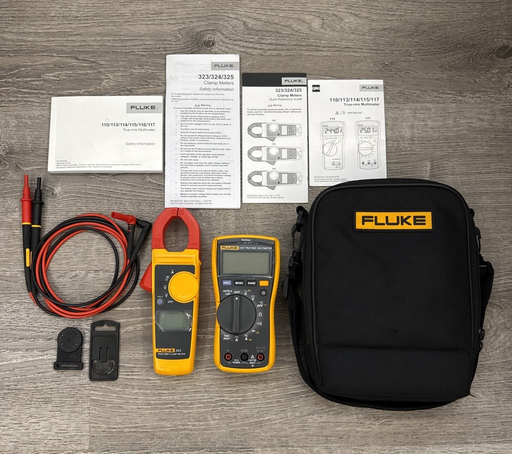 Fluke 117/323KIT Electrician’s Multimeter & True RMS Clamp Meter Combo Kit