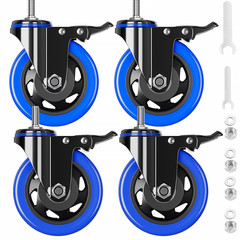 Stem Caster Wheels 4 Inch Heavy Duty Threaded Stem Mount Casters Set of 4 with A