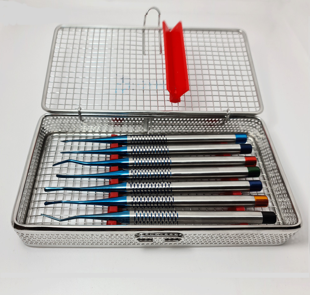 German Stainless Dental Elevator PDL Proximators/Luxating Set of 7 W/Cassette