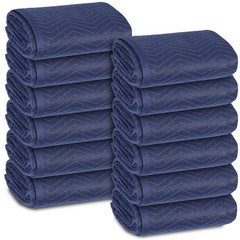 12 Pack Moving Blankets 72″x80″ Heavy Duty Packing Blankets Furniture Dark Blue