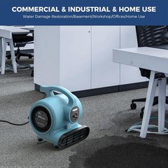 ALORAIR GF600A Blue 600 CFM Air Mover Blower Fan 3 Speeds, 5 Adjustable Angles
