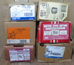 Huge Lot of Bridgeport, Regal and Lots More Metal Conduit Connectors Fittings