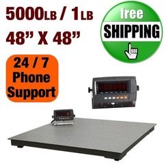 Prime Scale Series 5000x1lb Floor Scale 48″x48″ with Indicator