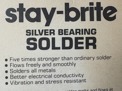 Harris Stay Brite Silver Bearing Solder 1/2 Oz Silver Solder 1/2 Oz Flux NOS