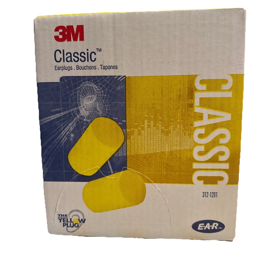 3M 312-1201 E-A-R Classic Earplug – Yellow (200 Pair)