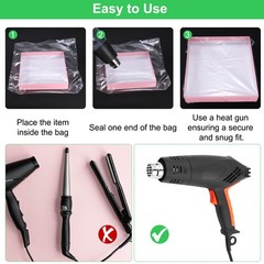 uxcell 150 Pcs Heat Shrink Wrap Bags, 6″ x 9″ POF 14 x 24 cm/6″ x 9″, clear