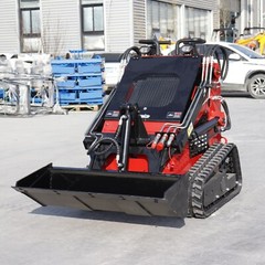 13.5HP Hydraulic Mini Skid Steer Loader Stand-on Track Gas Guided Drive Garden