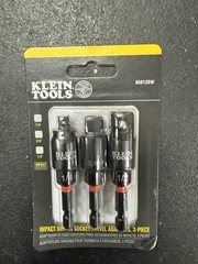 Klein Tools 65813SW Swivel Impact Driver Socket Adapter 3 Piece Set •NEW•