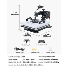 Uimoso Heat Press Machine Multifunctional Sublimation Tool for T-Shirts and Hats