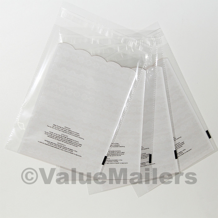 2000 6×8 1.5 Mil Bags Resealable Clear Suffocation Warning Poly OPP Cello Bag